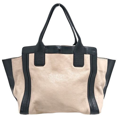 Pre-owned Chloé Leather Tote In Beige
