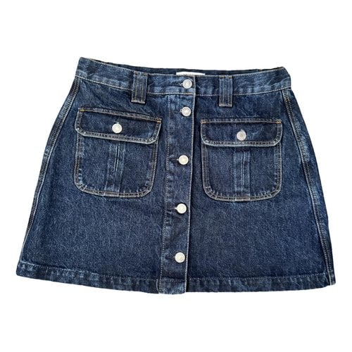 Pre-owned Re/done Mini Skirt In Blue