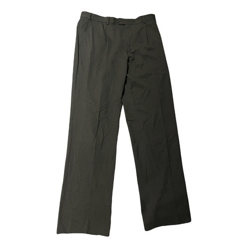 Pre-owned Balmain Wool Large Pants In Black