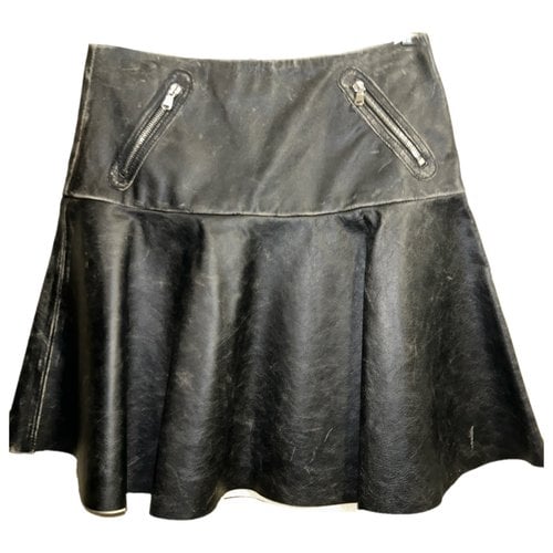 Pre-owned Valentino Leather Mid-length Skirt In Grey