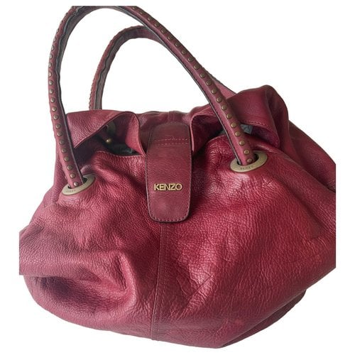 Pre-owned Kenzo Leather Bag In Burgundy
