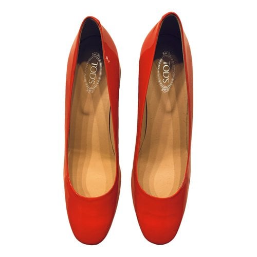 Pre-owned Tod's Leather Heels In Orange