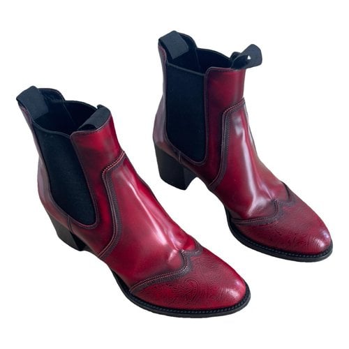 Pre-owned Church's Leather Boots In Red
