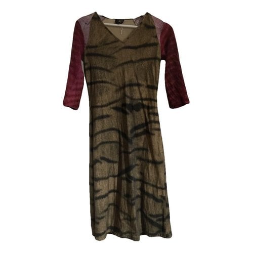 Pre-owned Just Cavalli Mid-length Dress In Camel