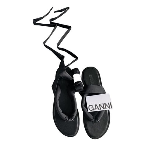 Pre-owned Ganni Sandal In Black