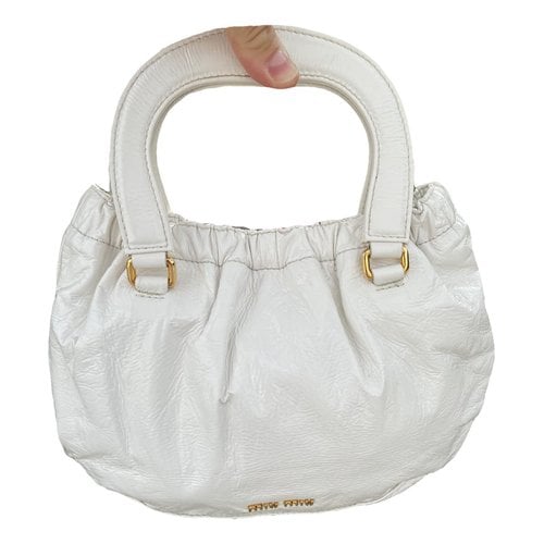 Pre-owned Miu Miu Leather Clutch Bag In White