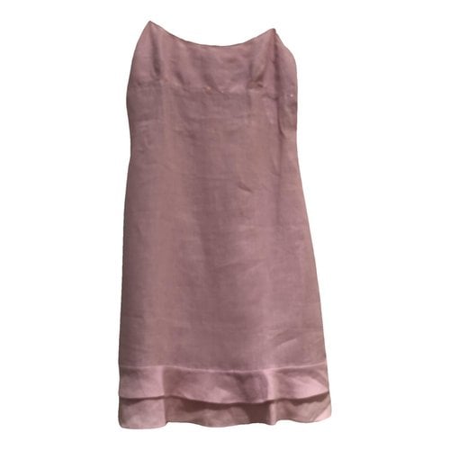 Pre-owned Blumarine Linen Mini Dress In Pink