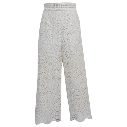 Pre-owned Zimmermann Trousers In White