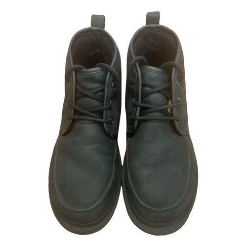 Pre-owned Ugg Leather Boots In Black