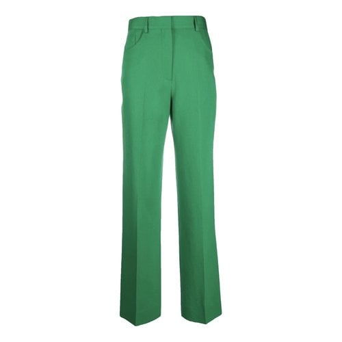 Pre-owned Victoria Beckham Wool Straight Pants In Green