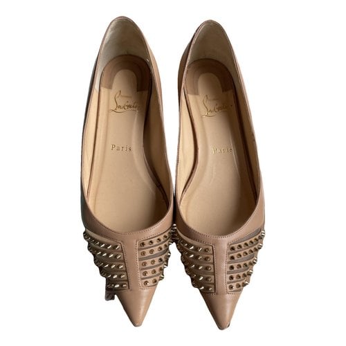 Pre-owned Christian Louboutin Leather Ballet Flats In Other