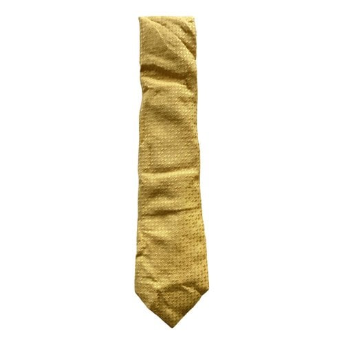 Pre-owned Aquascutum Silk Tie In Yellow
