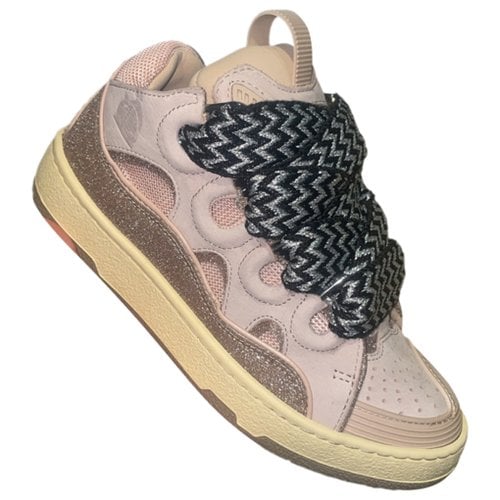 Pre-owned Lanvin Glitter Trainers In Pink