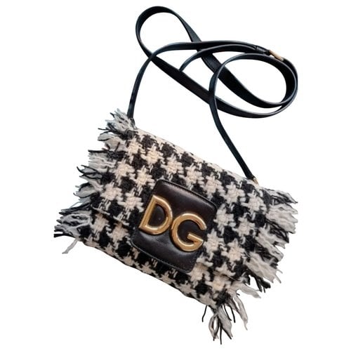 Pre-owned Dolce & Gabbana Millenials Wool Crossbody Bag In Black