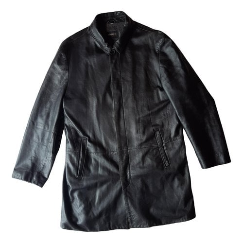Pre-owned Mabrun Leather Trench In Black