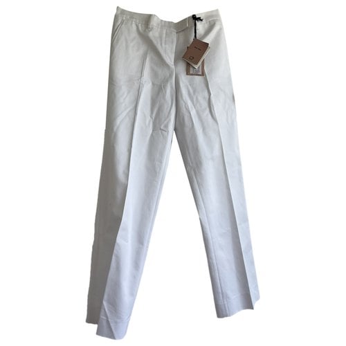 Pre-owned Miu Miu Straight Pants In White