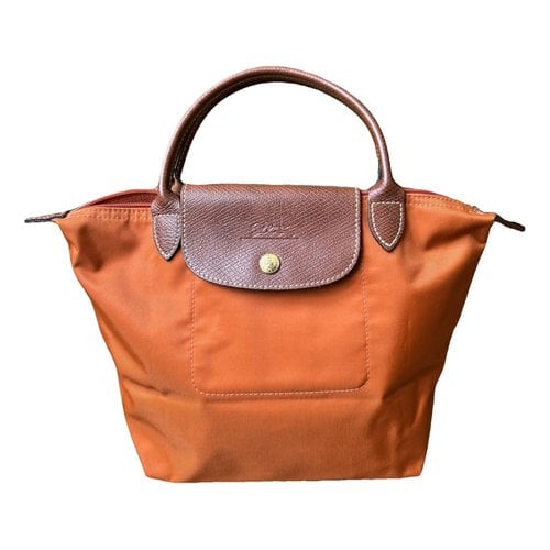 Pre-owned Longchamp Pliage Handbag In Orange