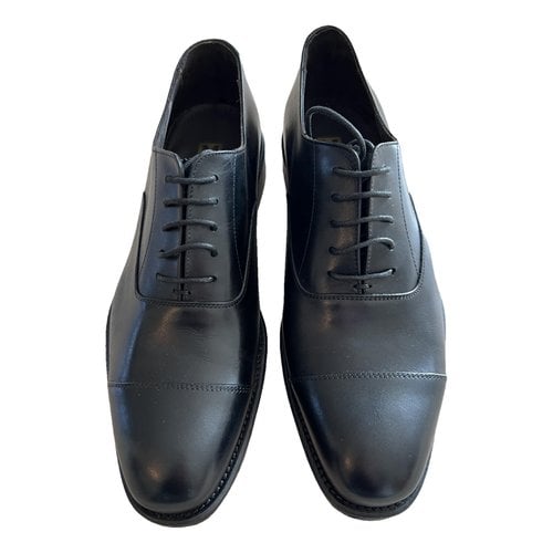 Pre-owned Bruno Magli Leather Lace Ups In Black