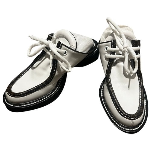 Pre-owned Louis Vuitton Leather Mules & Clogs In White