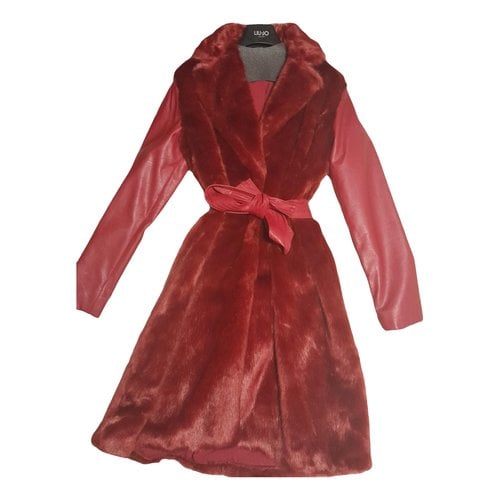 Pre-owned Liujo Faux Fur Coat In Red