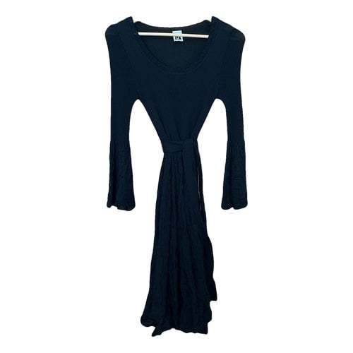 Pre-owned M Missoni Wool Mid-length Dress In Black