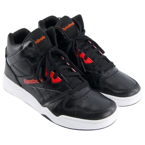Pre-owned Reebok Leather High Trainers In Black