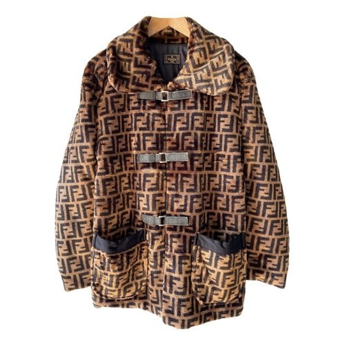 Pre-owned Fendi Faux Fur Jacket In Brown