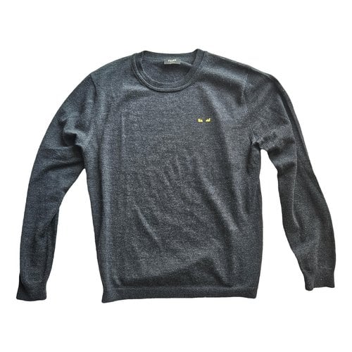 Pre-owned Fendi Wool Sweatshirt In Grey