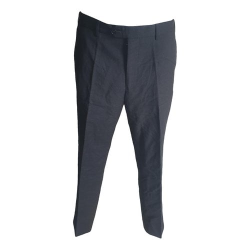 Pre-owned Armani Collezioni Wool Trousers In Grey
