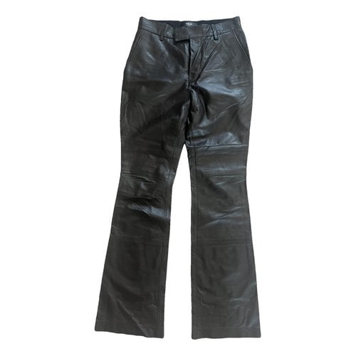 Pre-owned Amiri Leather Straight Pants In Brown
