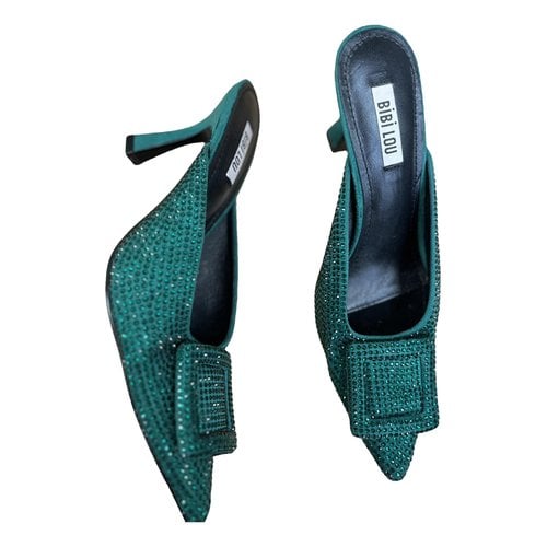 Pre-owned Bibi Lou Leather Heels In Green