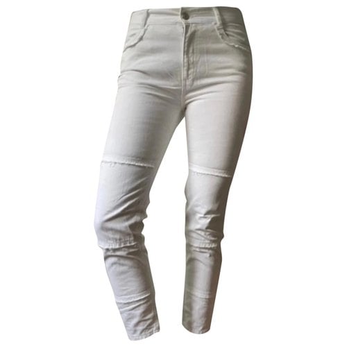 Pre-owned Claudie Pierlot Slim Jeans In White