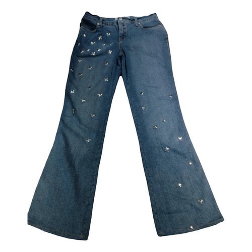 Pre-owned Moschino Bootcut Jeans In Blue