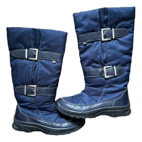 Pre-owned Bogner Leather Snow Boots In Blue