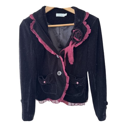 Pre-owned Anna Sui Velvet Short Vest In Black