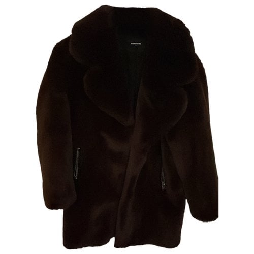Pre-owned The Kooples Faux Fur Coat In Brown