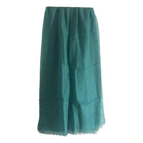Pre-owned Max Mara Linen Stole In Green