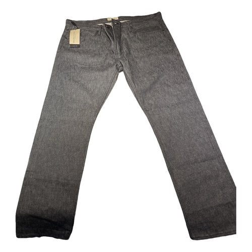 Pre-owned Burberry Straight Jeans In Grey