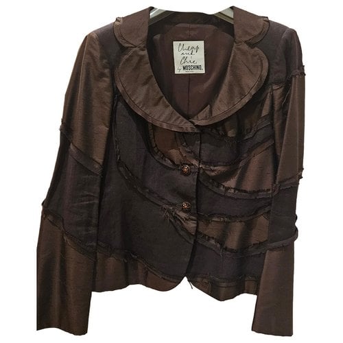 Pre-owned Moschino Cheap And Chic Silk Suit Jacket In Brown