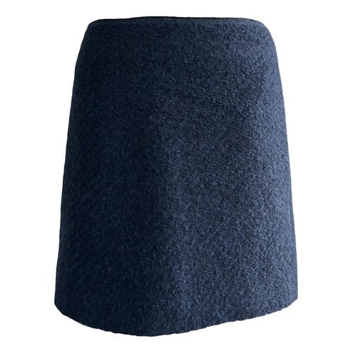 Pre-owned Marc O'polo Wool Mini Skirt In Blue