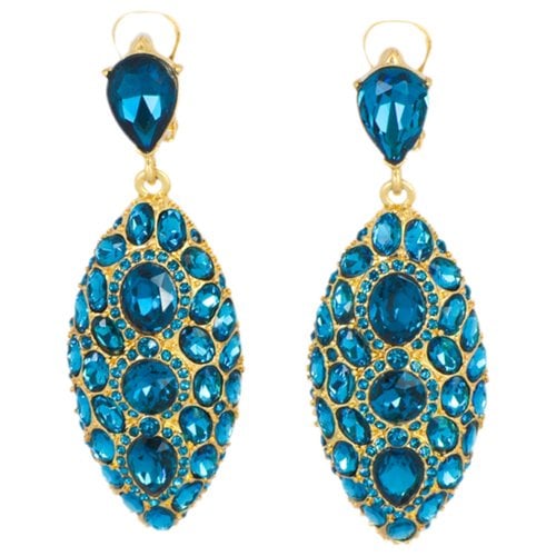 Pre-owned Oscar De La Renta Earrings In Turquoise