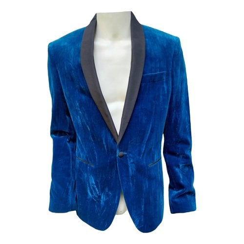 Pre-owned Roberto Cavalli Velvet Vest In Blue