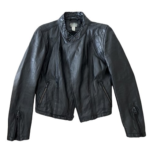 Pre-owned Converse Leather Jacket In Black