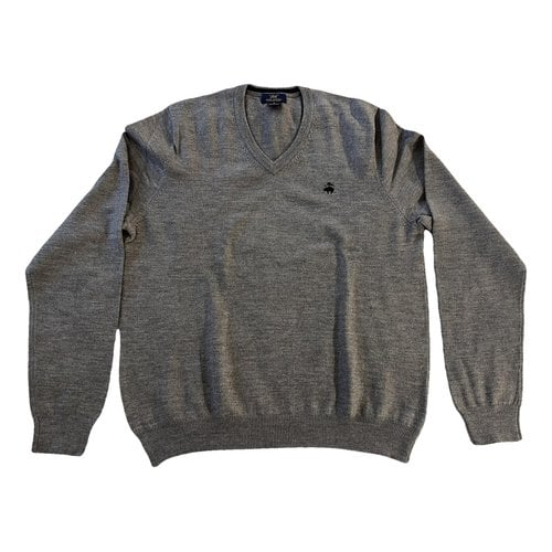 Pre-owned Brooks Brothers Wool Pull In Grey