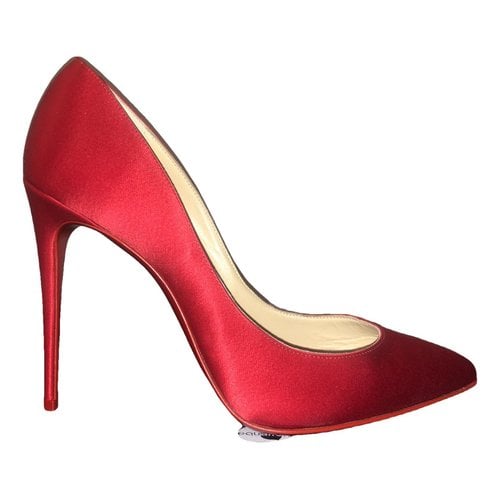 Pre-owned Christian Louboutin Pigalle Leather Heels In Red