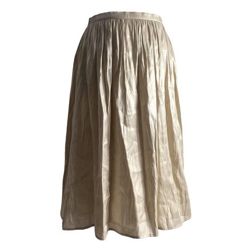 Pre-owned Stefanel Mid-length Skirt In Beige