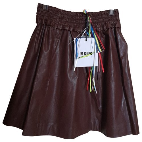 Pre-owned Msgm Mini Skirt In Brown