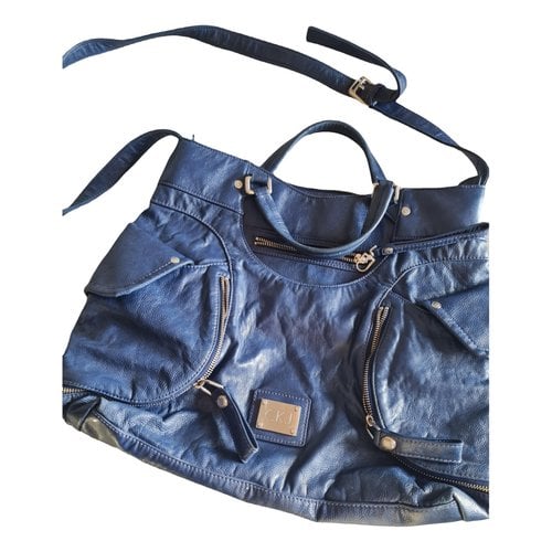 Pre-owned Calvin Klein Jeans Est.1978 Leather Tote In Blue