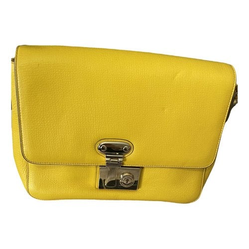 Pre-owned Dolce & Gabbana Leather Crossbody Bag In Yellow