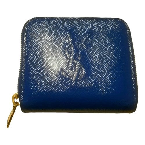 Pre-owned Saint Laurent Leather Clutch In Blue